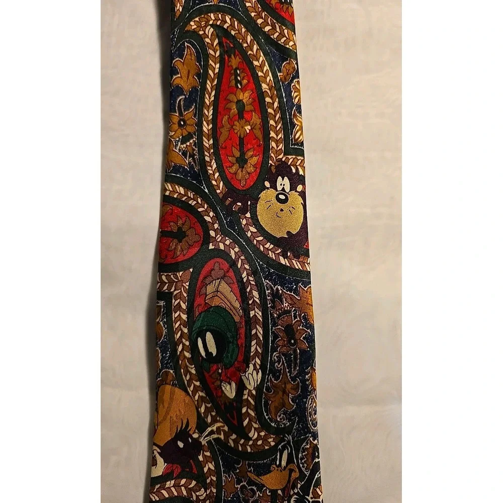 Vintage 1993 Looney Tunes Mania  Men's Tie Taz Bugs Bunny‎ Daffy GUC - Picture 3 of 6
